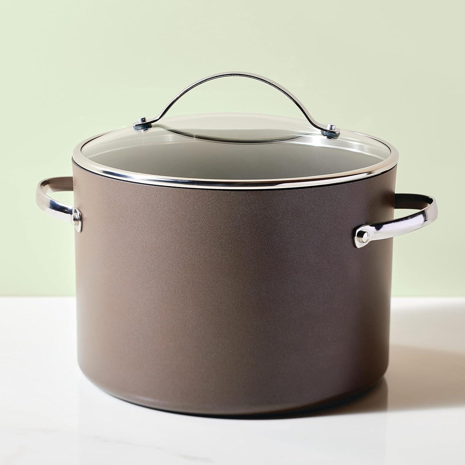 Ayesha Curry Professional Hard Anodized Collection Nonstick Stockpot Saucepot with Lid, Charcoal & Reviews | Wayfair