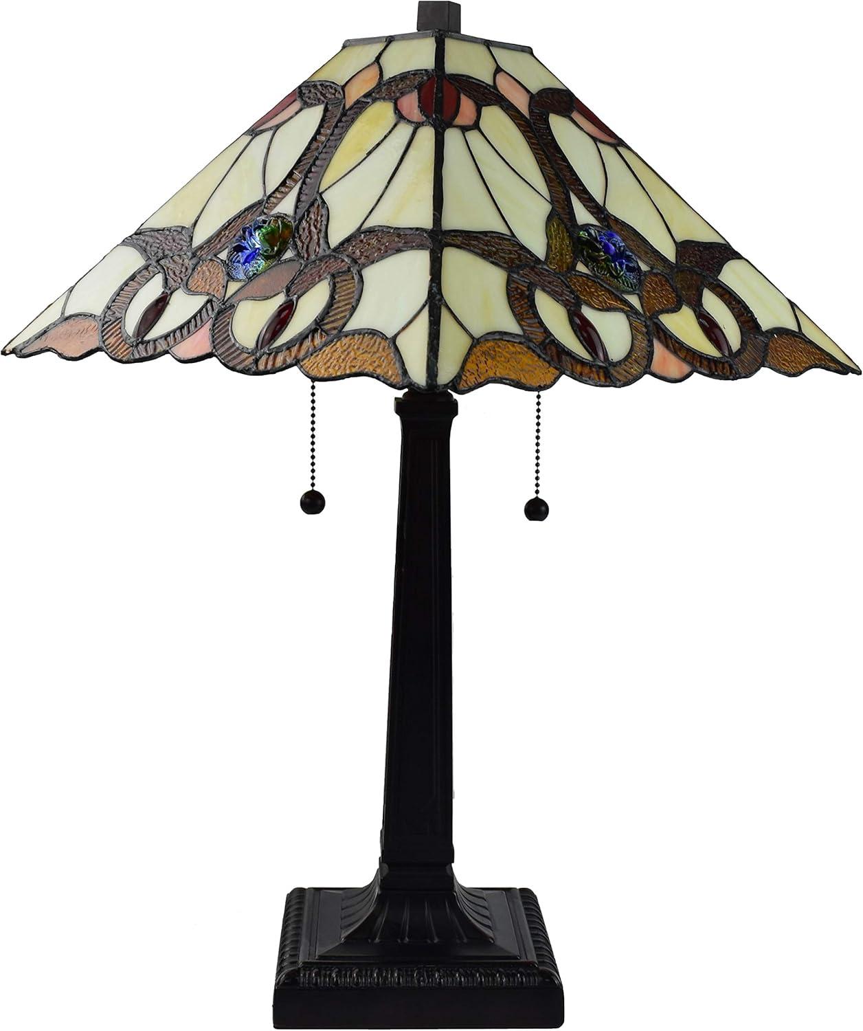 Amora Lighting  Tiffany Style Geometric Mission Table Lamp