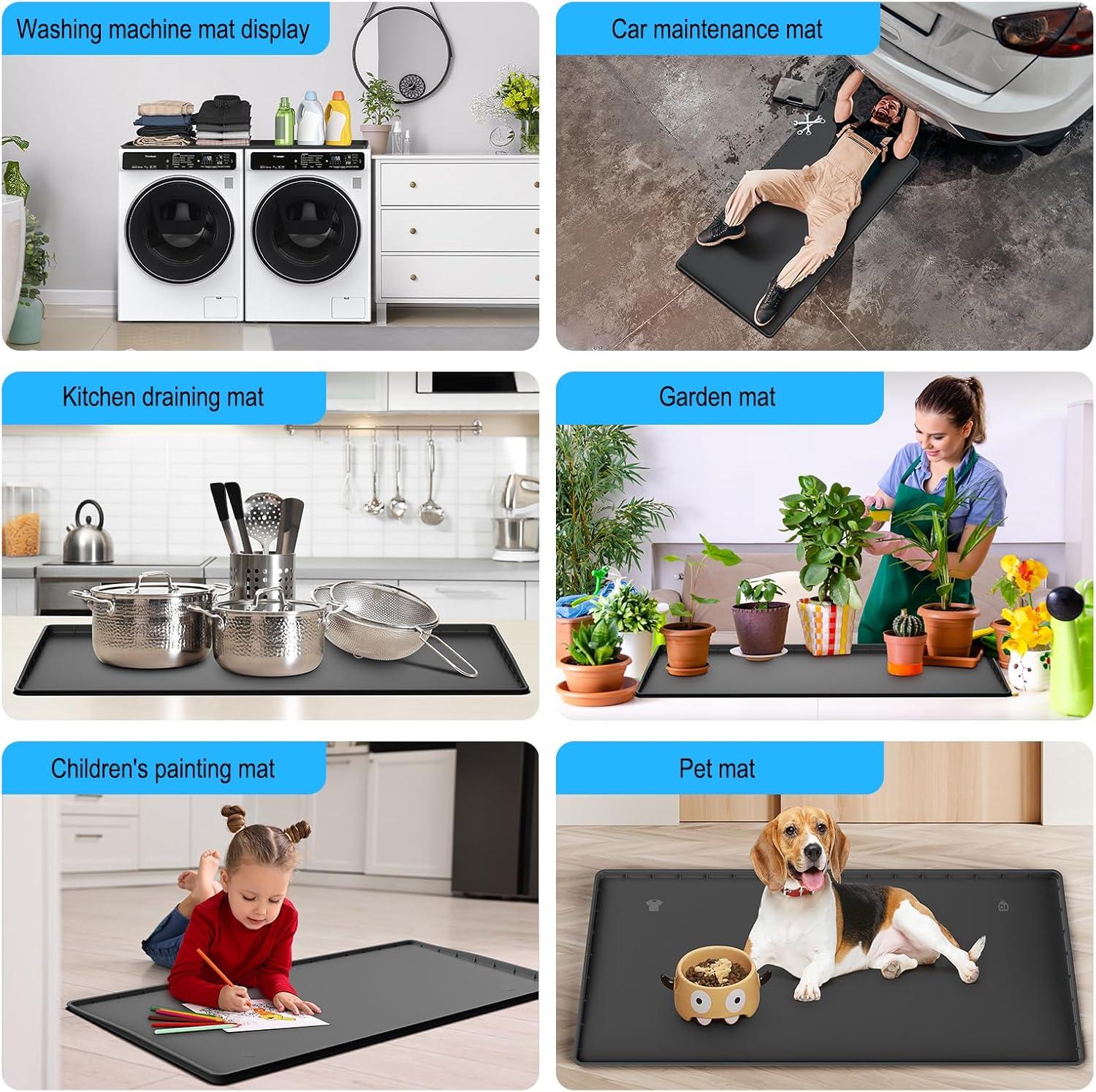 chuangyanUS Washer Dryer Countertop, 54"×26.8" Washer And Dryer Covers,Non-Slip Waterproof Washing Machine Cover Protector Top Load