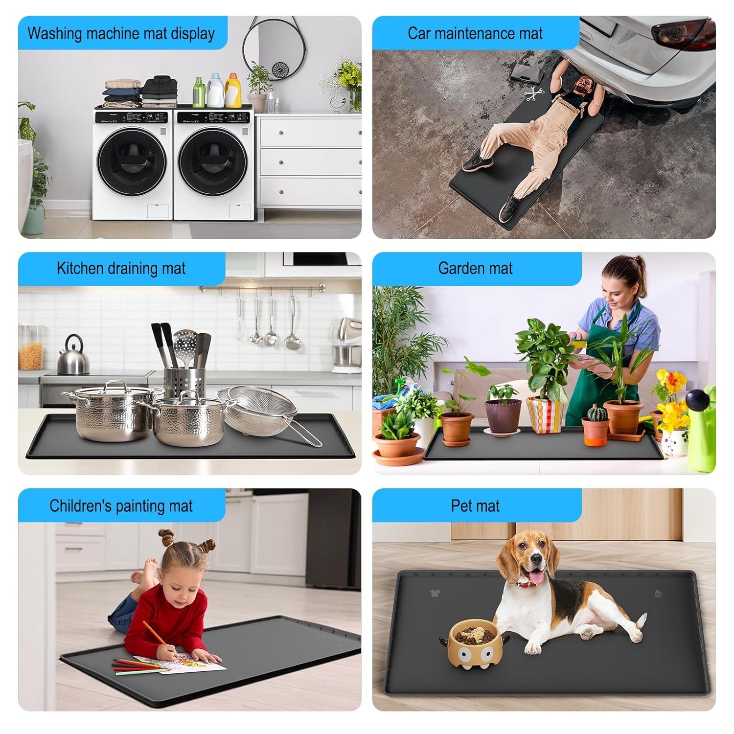 chuangyanUS Washer Dryer Countertop, 54"×26.8" Washer And Dryer Covers,Non-Slip Waterproof Washing Machine Cover Protector Top Load