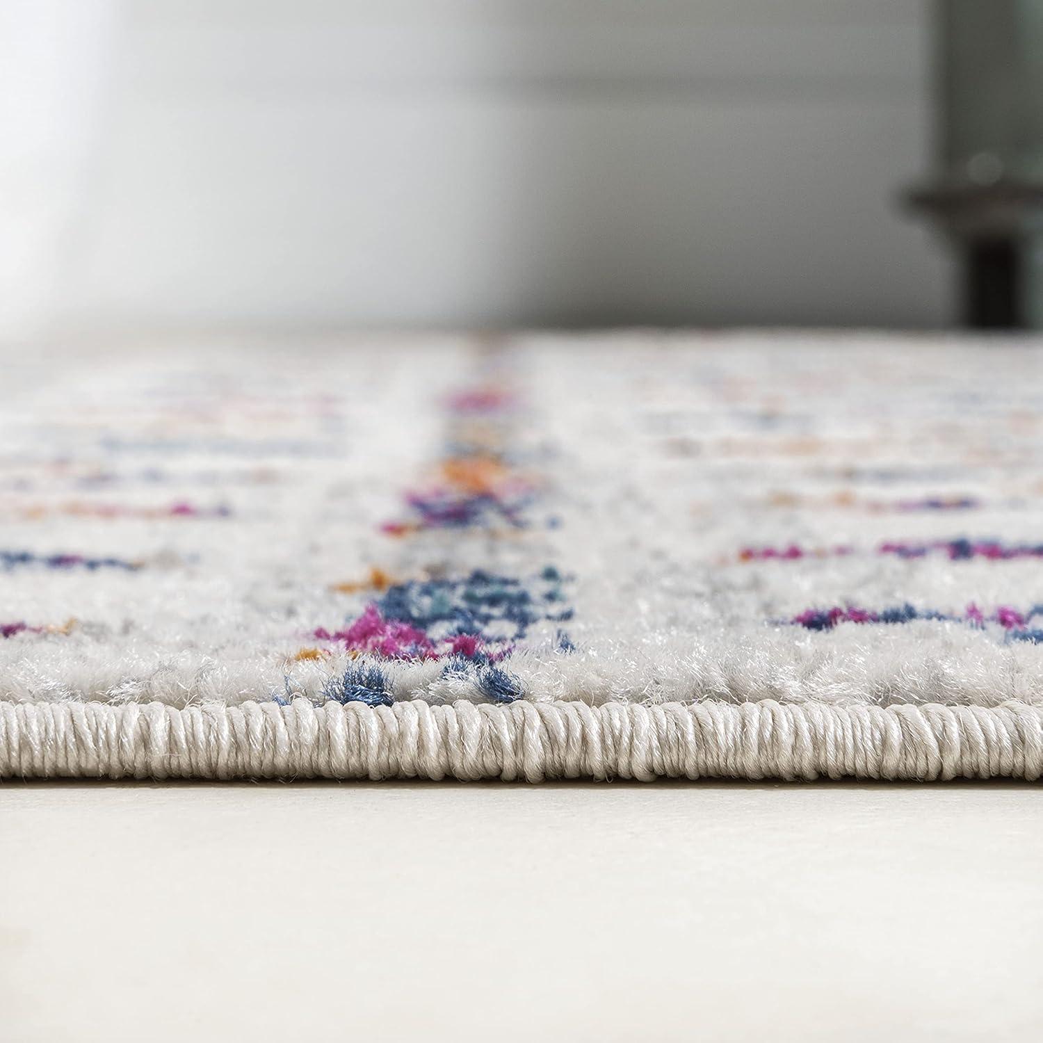 8'x10' Moroccan HYPE Boho Vintage Diamond Area Rug, Cream/Multi - JONATHAN Y