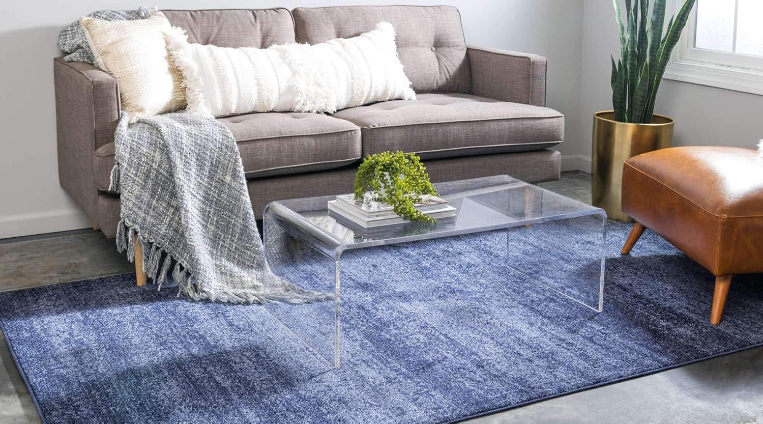 Angelica Navy Blue Transitional 9' x 12' Synthetic Area Rug