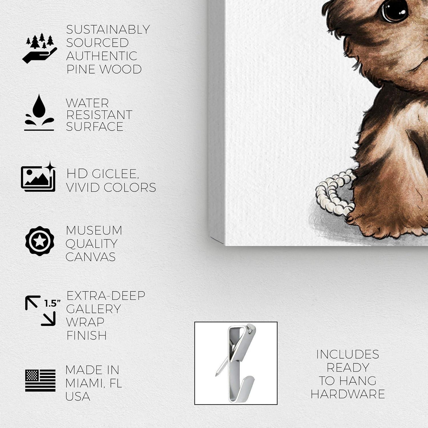 The Oliver Gal Artist Co. Animals Wall Art Canvas Prints 'Fashion Book Yorkie Glam Custom' Home Décor, 24 in x 24