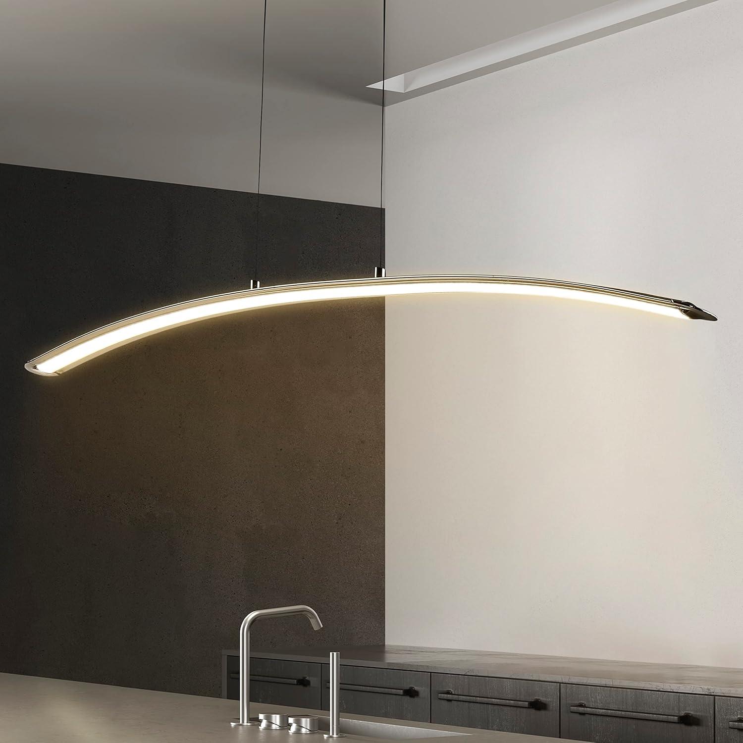 41.5" Chrome Adjustable LED Linear Pendant Light