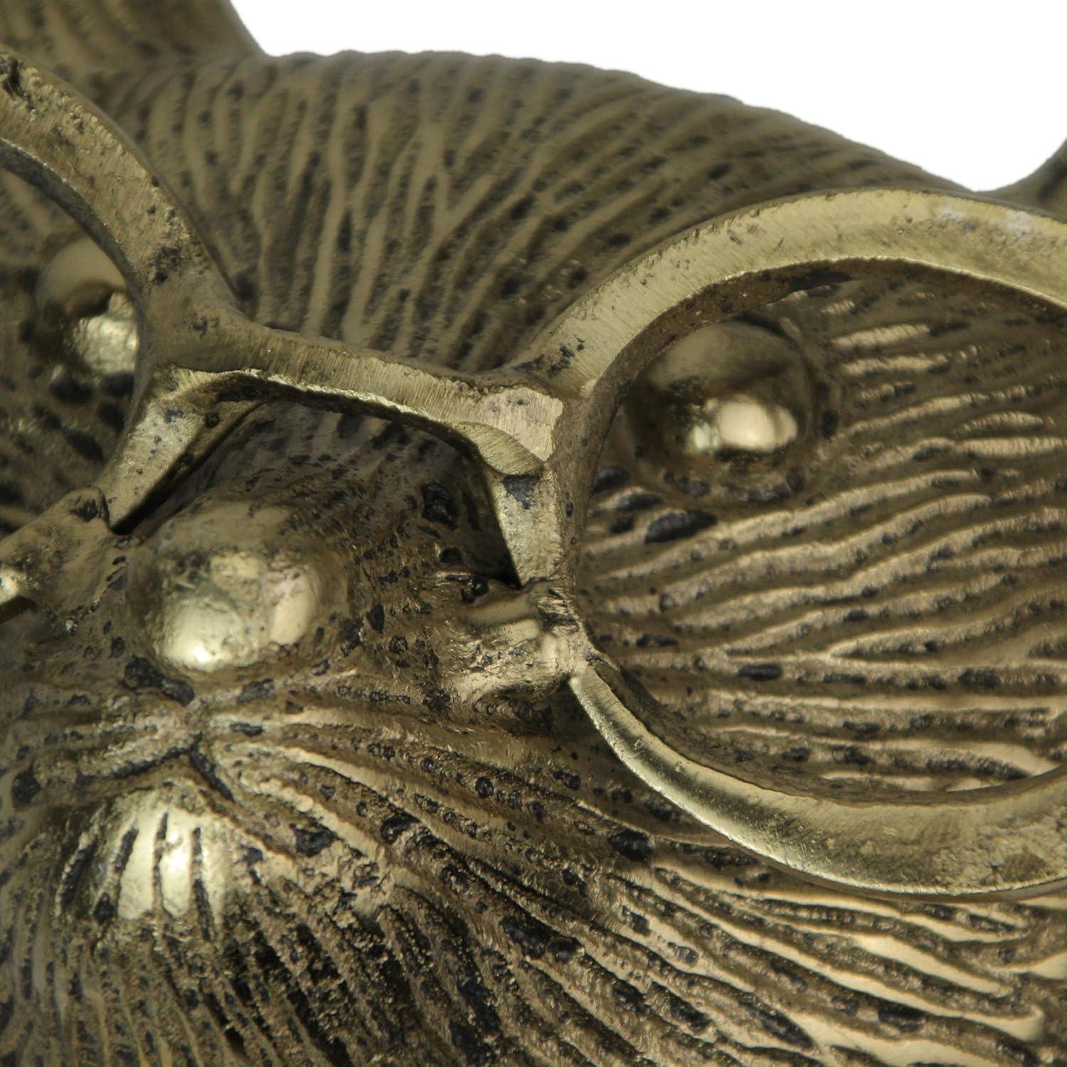 Things2Die4 Gold Mouse Head Wall Hanging with Spectacles – Quirky Cast Aluminum Wall Decor - Gold