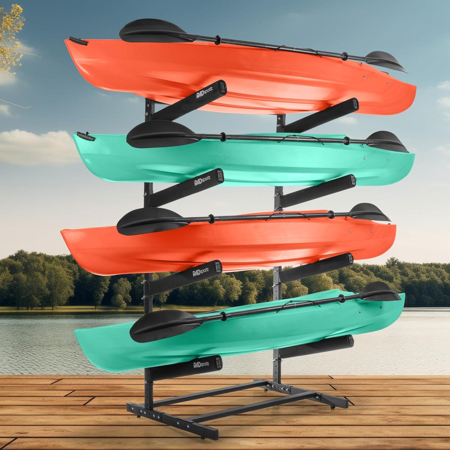 Rad Sportz 4-Level Freestanding Kayak Rack, Black