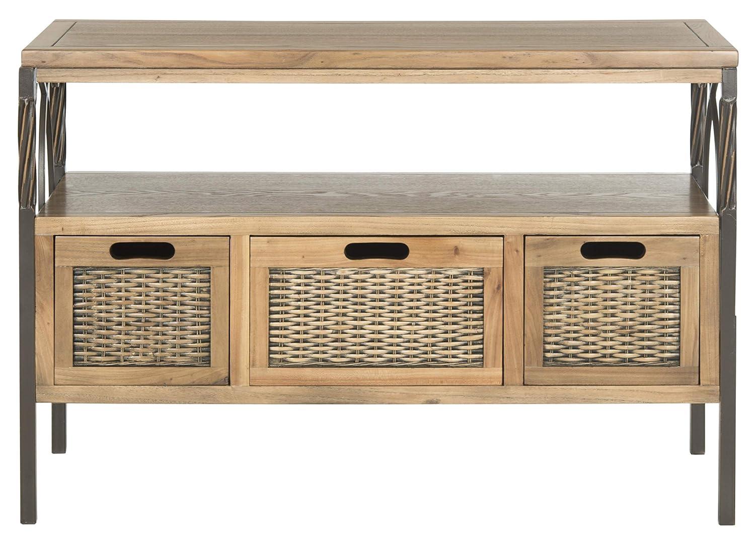 Joshua Media Console - AMH6532C - Brown - Safavieh Couture