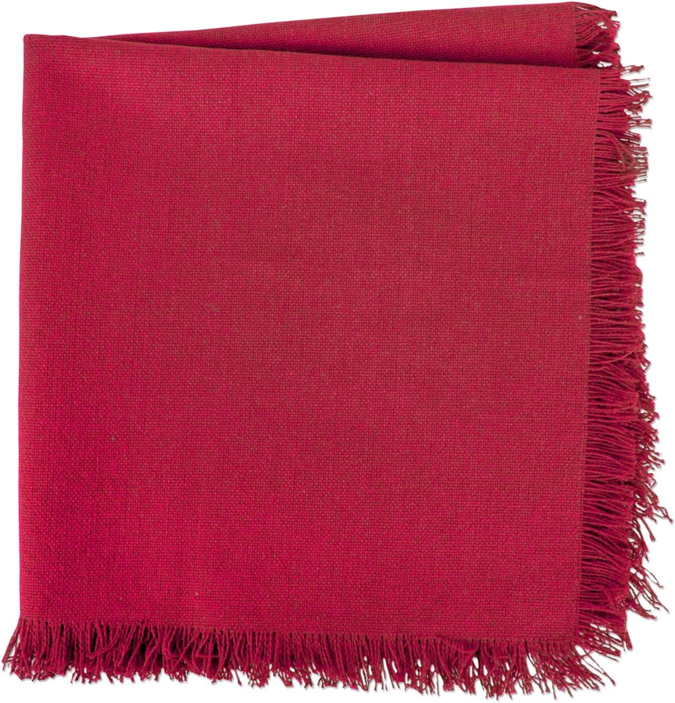 Solid Wine Heavyweight Fringed Napkin (Set of 6)