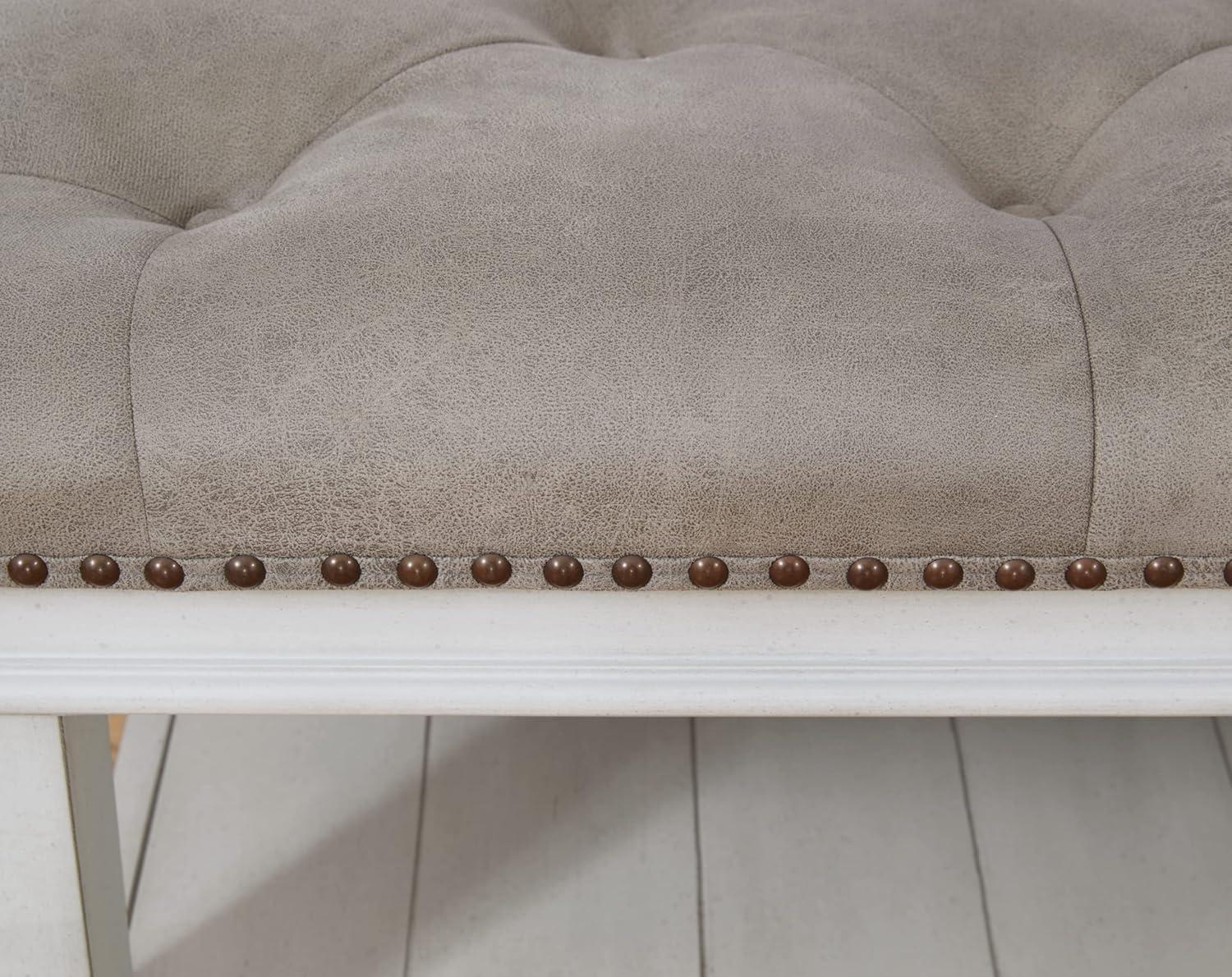 Signature Design by Ashley Contemporary Kanwyn Upholstered Ottoman Coffee Table, Whitewash