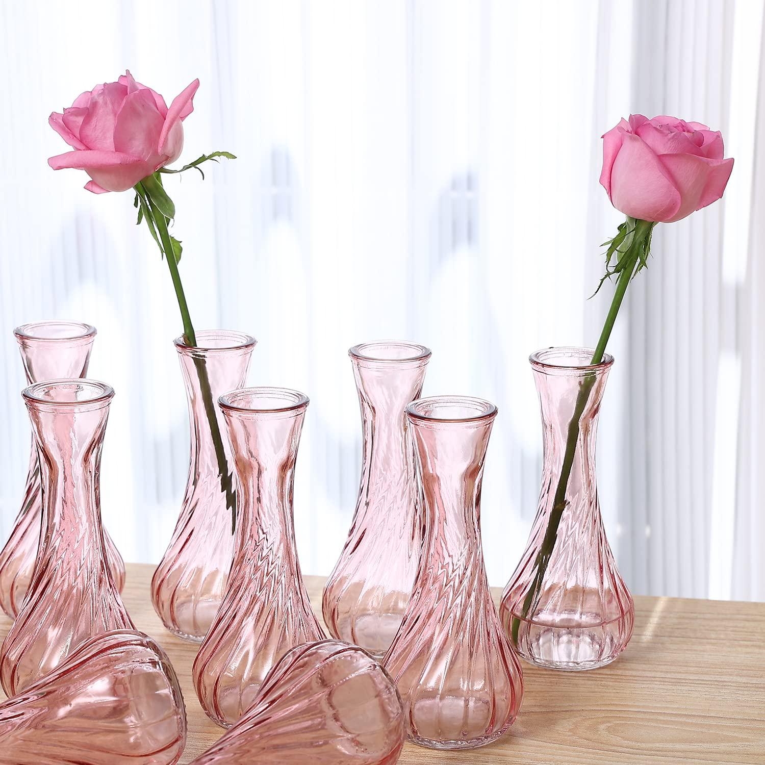 Set of 12 Small Glass Vase, Bud Vases in Bulk for Floral Arrangements, Events, Home Decor Weddings, Table Centerpiece Clear