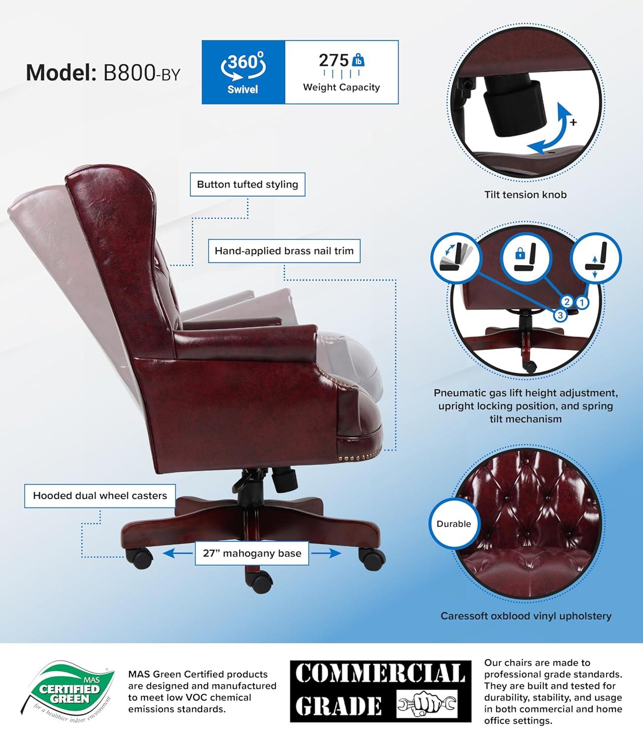 Boss Office Products Traditional Vinyl Executive Chair