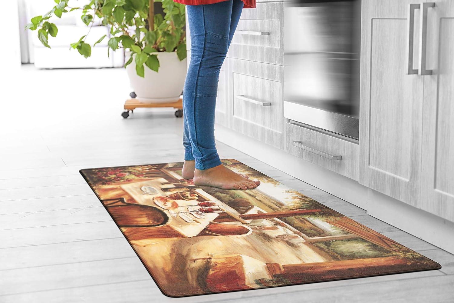 World Rug Gallery Village Restaurant Scenery Anti-fatigue Kitchen Mat