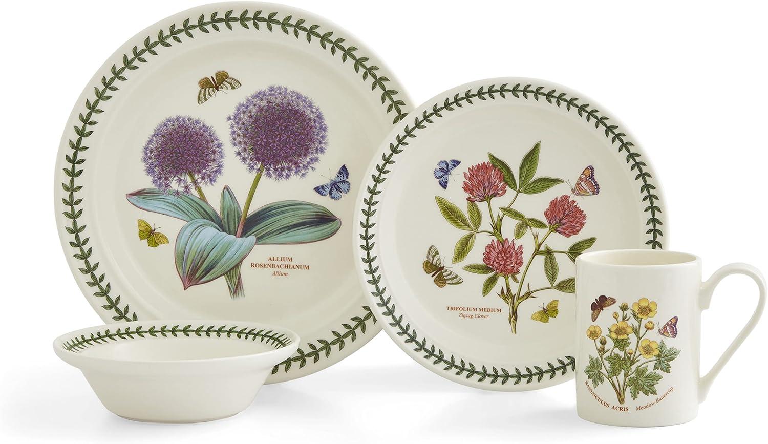 Botanic Garden Porcelain 4-Piece Floral Dinnerware Set