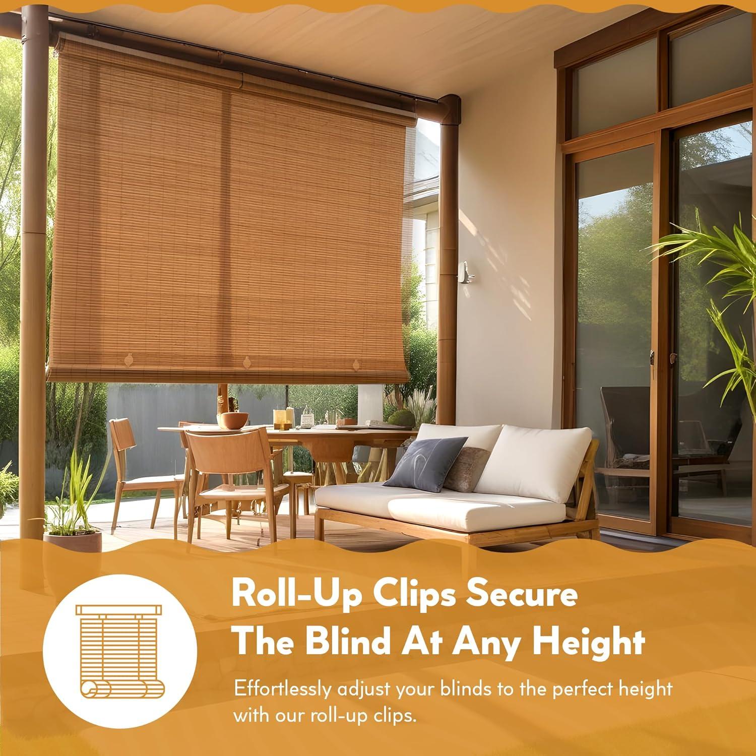 Outdoor Oval Vinyl Cord-Free PVC Rollup Blinds - Radiance