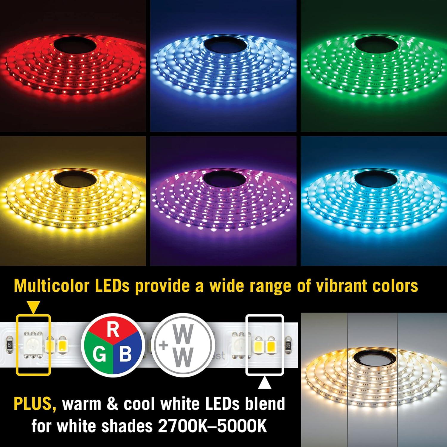 RibbonFlex Pro, 24V, RGB+WW, 36+36+36LEDs/M, IP20, 2.5M Undercabinet Strip Light