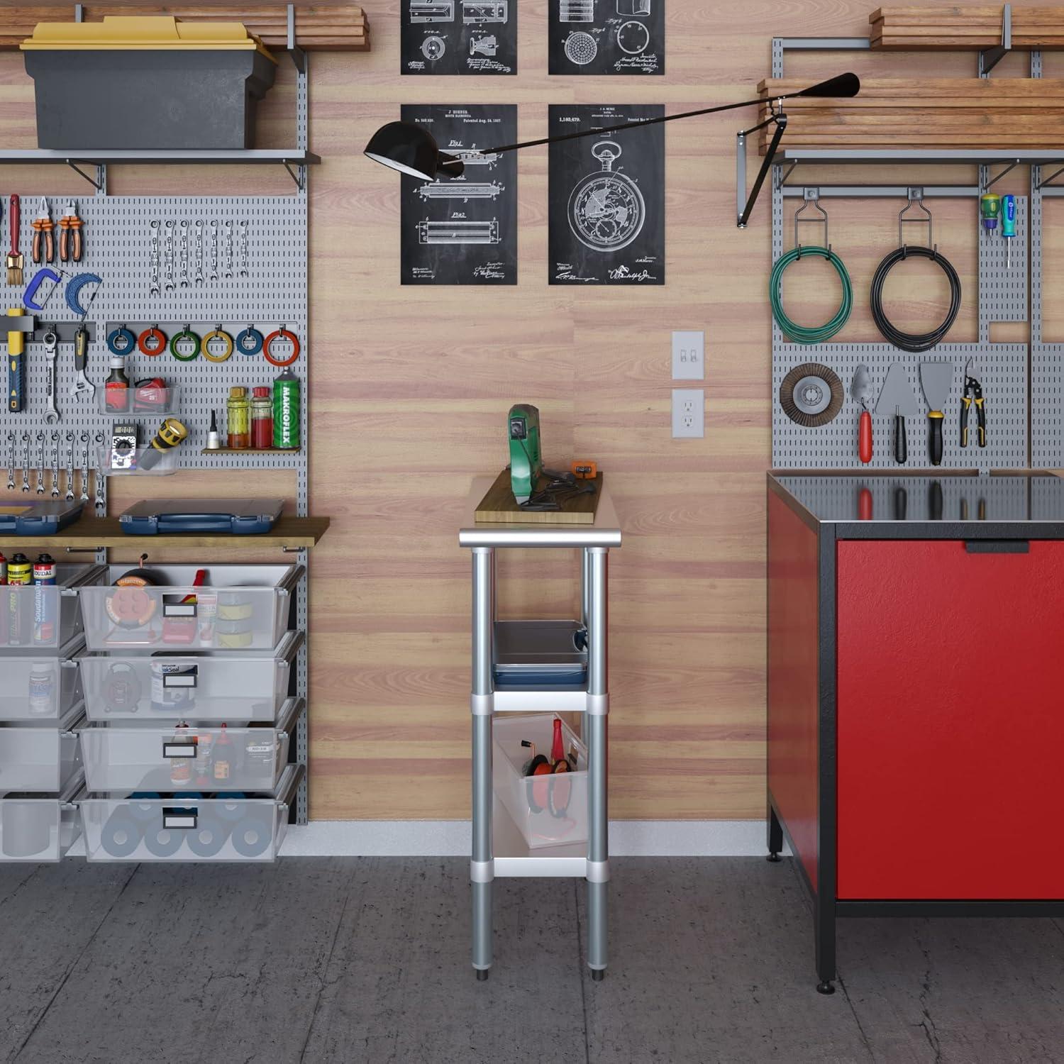 Amgood Stainless Steel Work Table with 2 Shelves