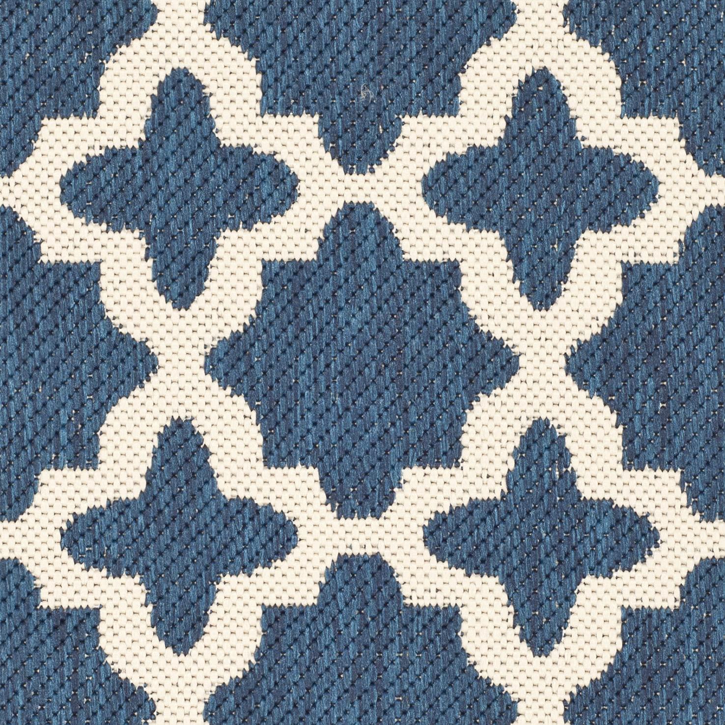 Courtyard CY6913 Power Loomed Indoor and Outdoor Accent Rug - Navy/Beige - 2'x3'7" - Safavieh