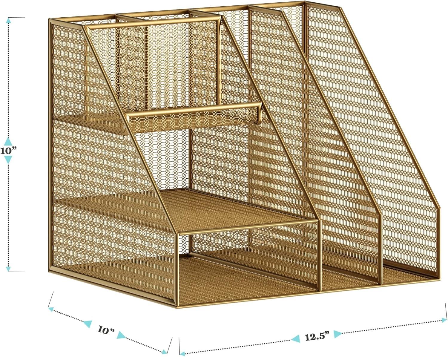 Thomas Martha Stewart Steel Mesh Desktop Organizer With File Holder And Pen Storage