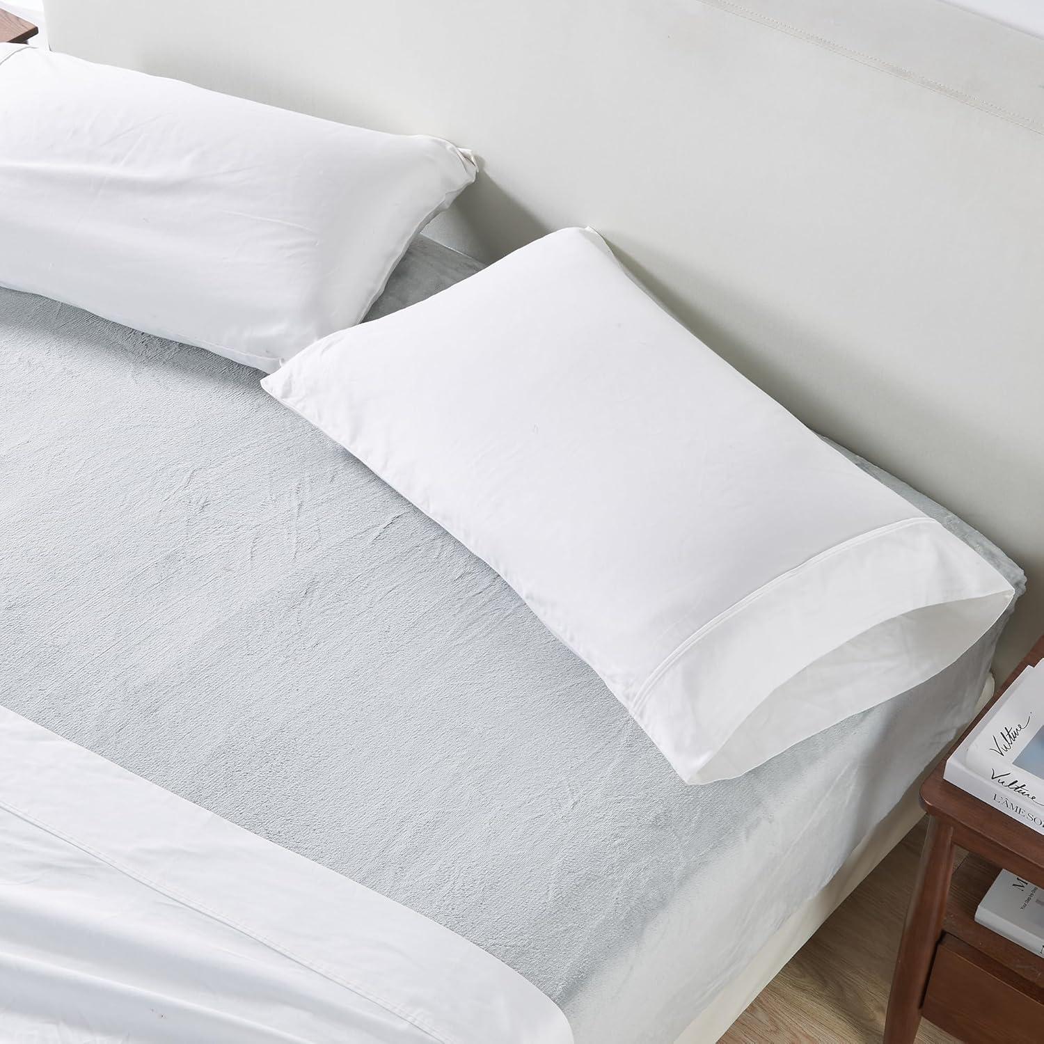 Great Bay Home Fitted Sheet - Ultra Soft Velvet Plush - Twin, Off White