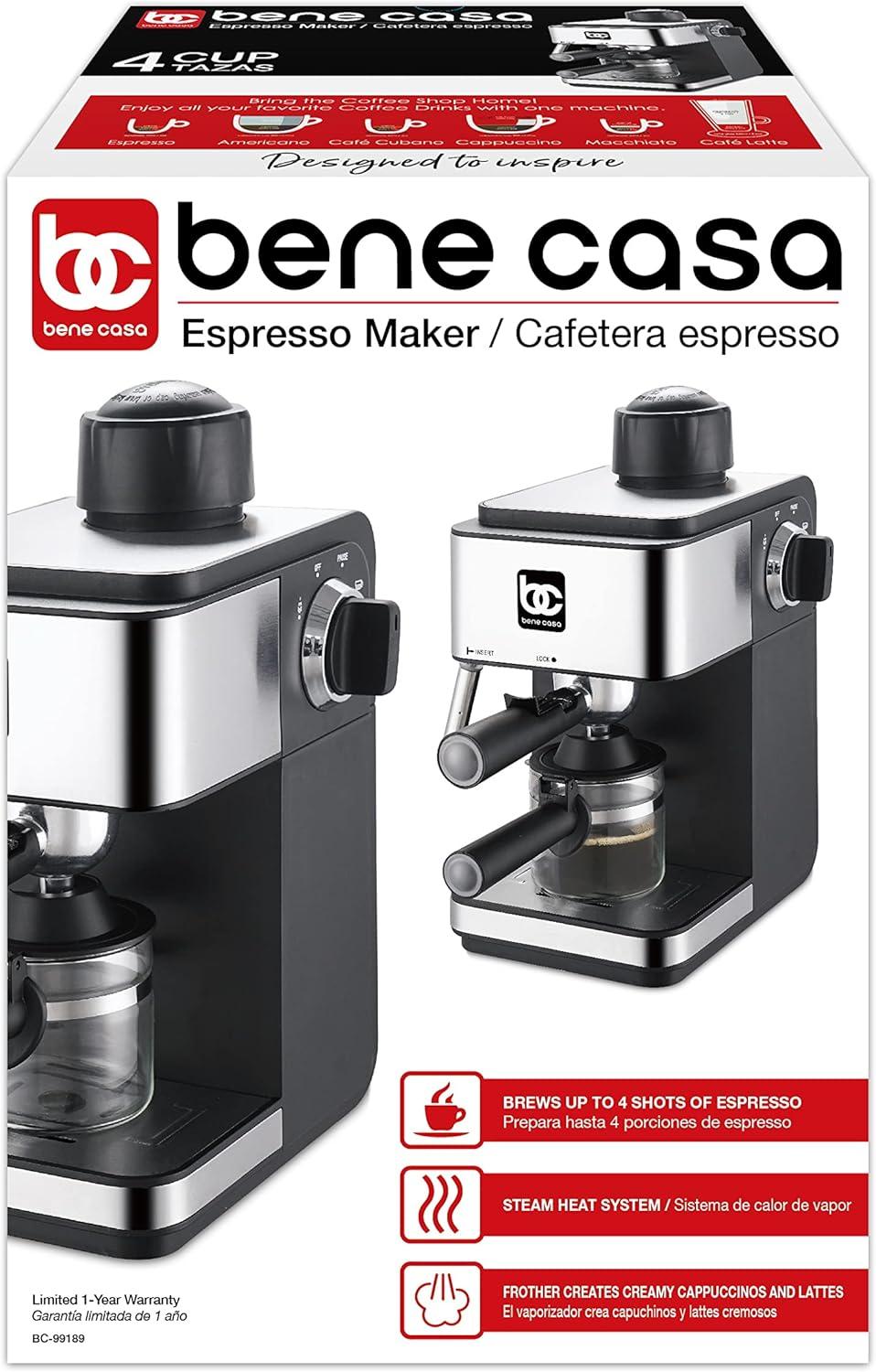 Bene Casa BC-99189 Espresso Maker, 4-Cup