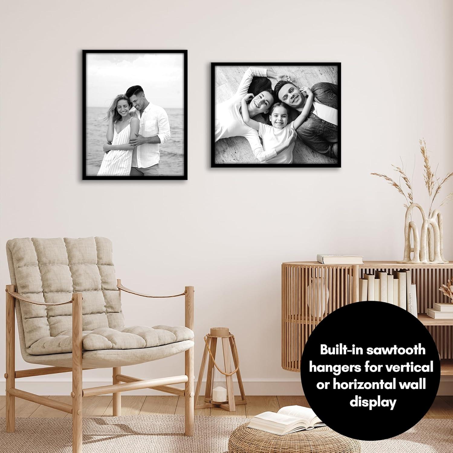 Americanflat 16x20 Poster Frame with Polished Plexiglass - Streamline Collection - Thin Border Picture Frame for Wall Display - Black