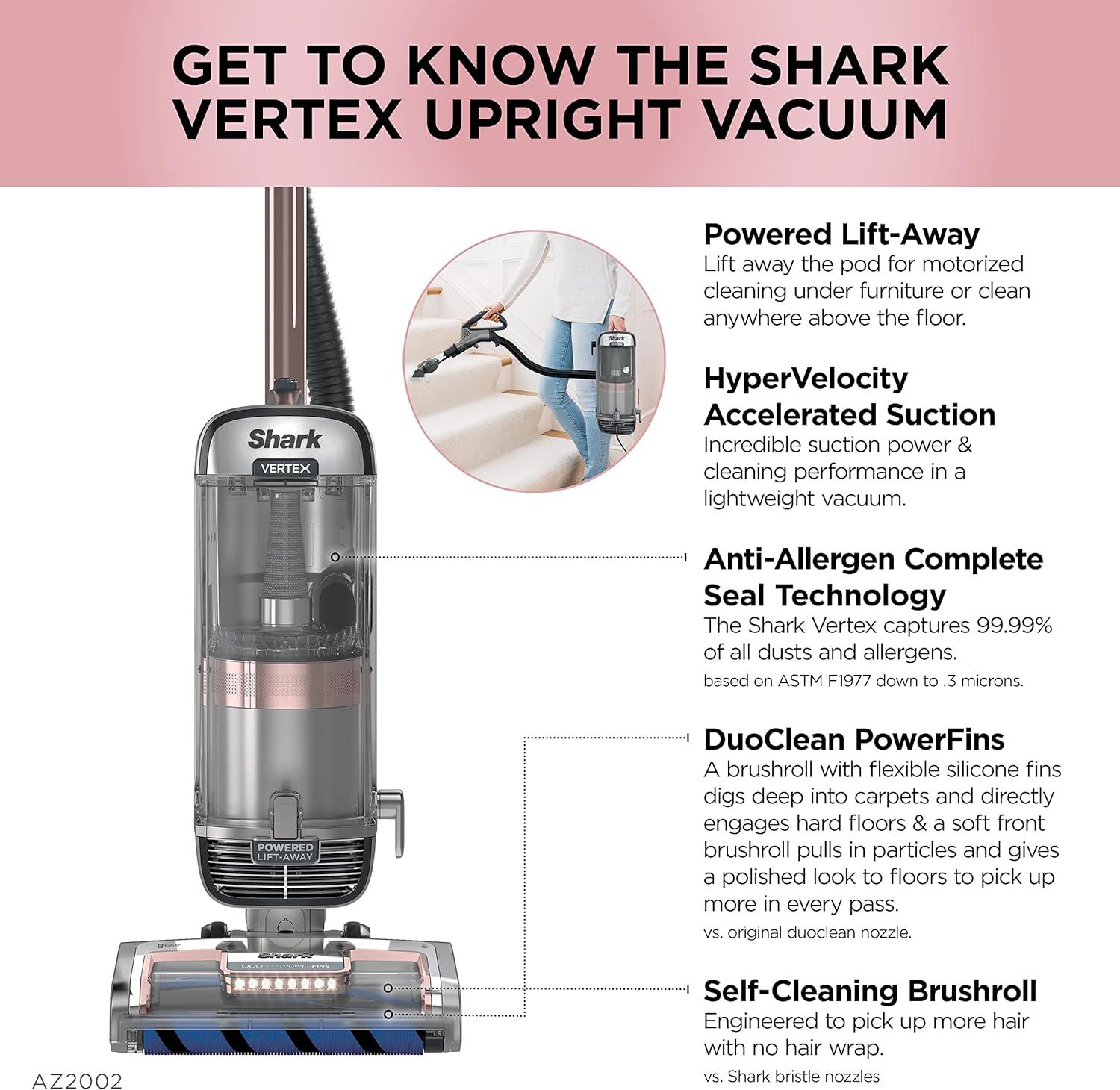 Shark® Vertex DuoClean® PowerFin Upright Vacuum Powered Lift-Away®, Self-Cleaning Brushroll