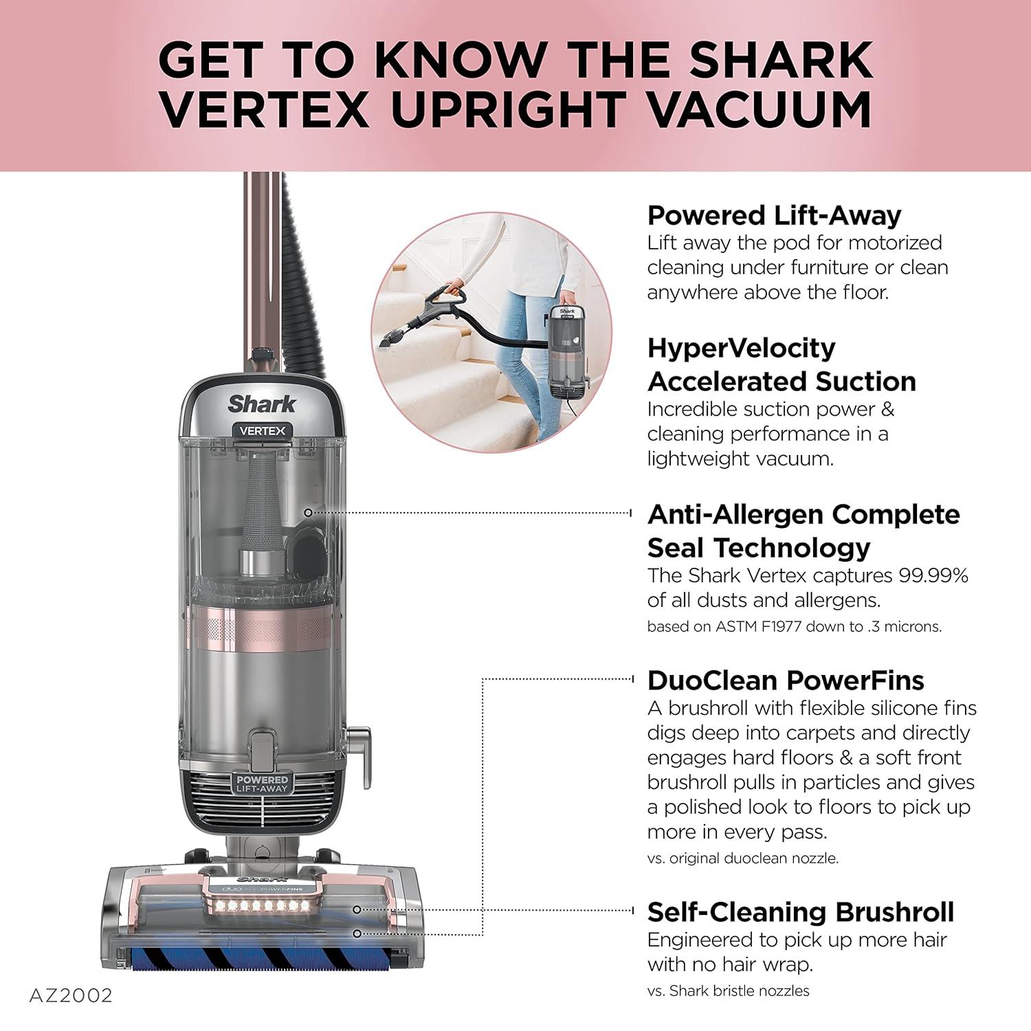 Shark® Vertex DuoClean® PowerFin Upright Vacuum Powered Lift-Away®, Self-Cleaning Brushroll