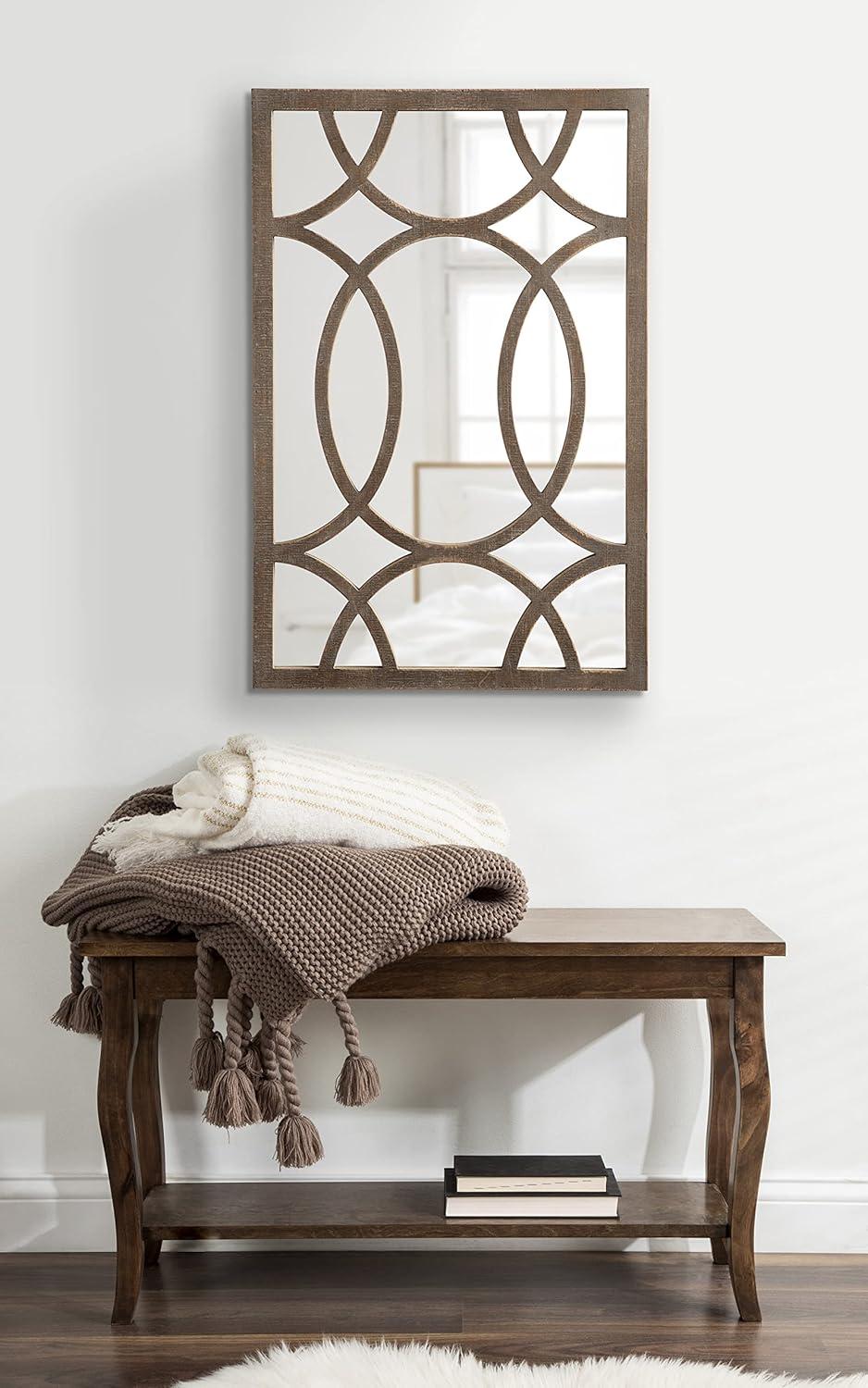 Kate and Laurel Tolland Wood Panel Wall Mirror, 24x36, Rustic Brown