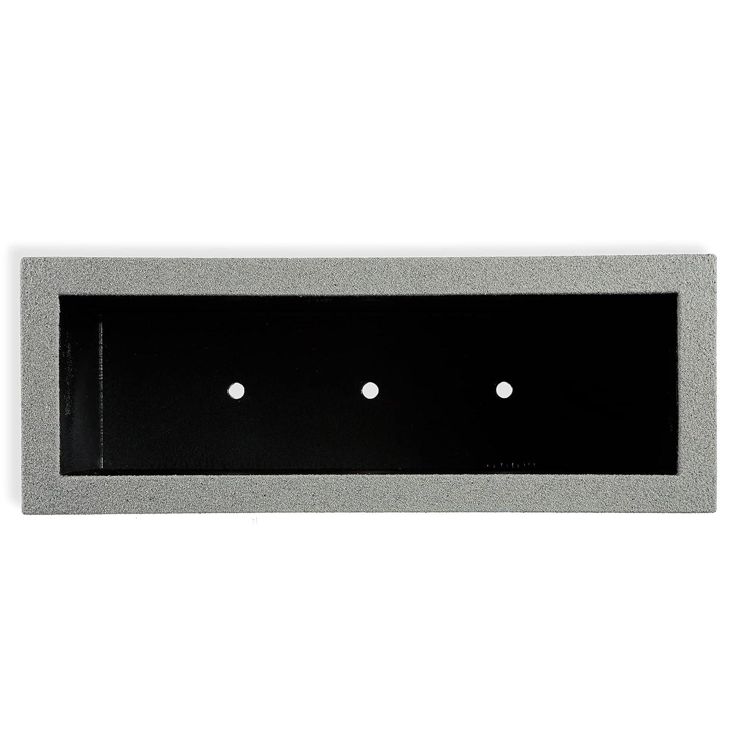 PolyStone Milan Tall Modern Outdoor/Indoor Rectangular Trough Planter, 46" L X 17" W X 19" H, Lightweight, Heavy Duty, Weather Resistant, Polymer Finish, Commercial and Residential (Gray Granite)