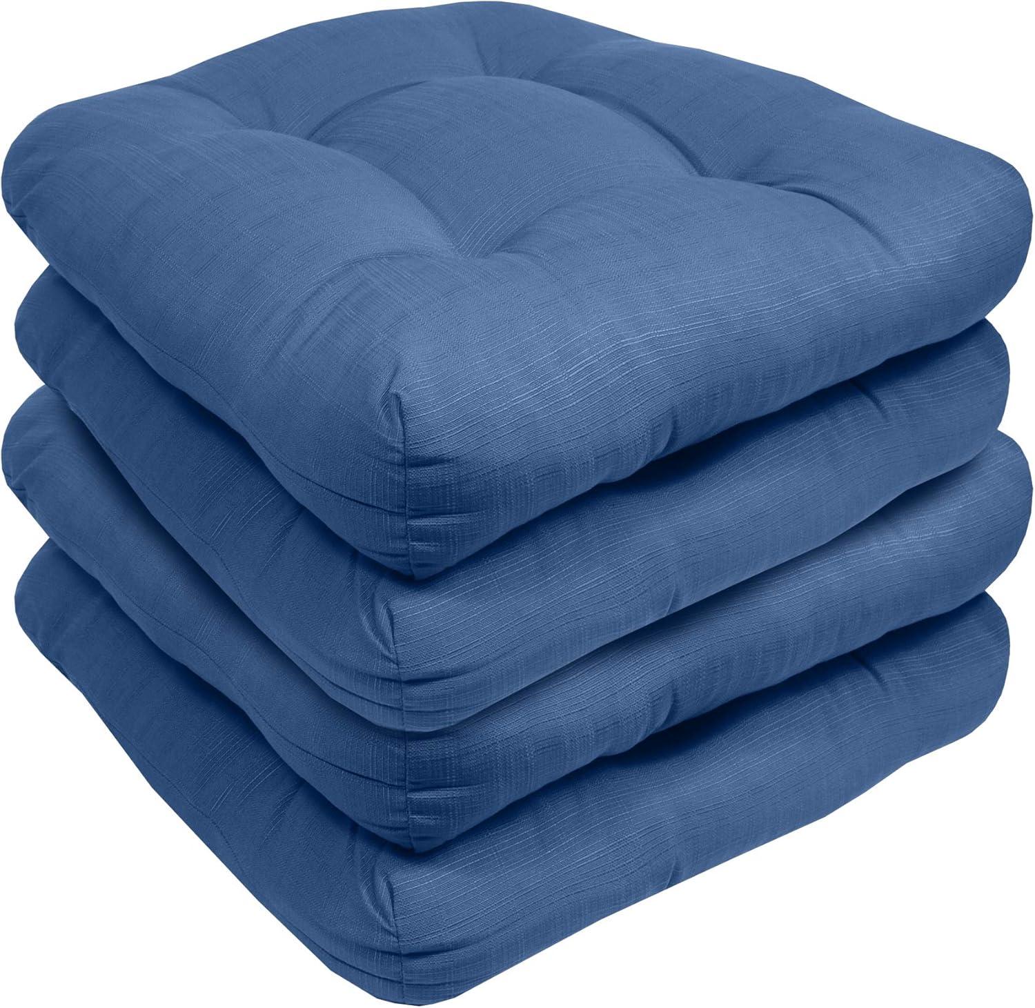 Premium Patio Tufted Outdoor Solid Chair Cushions, 19" x 19"