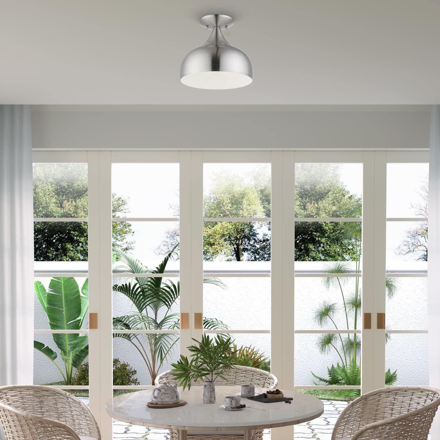 Livex Lighting Amador 1 - Light Semi-Flush Mount in  Brushed Nickel