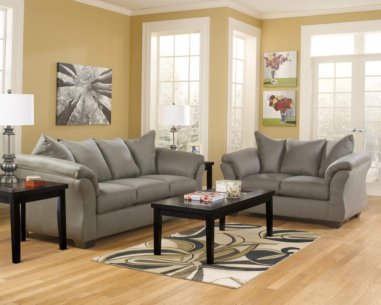 Signature Design by Ashley Darcy Fabric Loveseat in Cobblestone