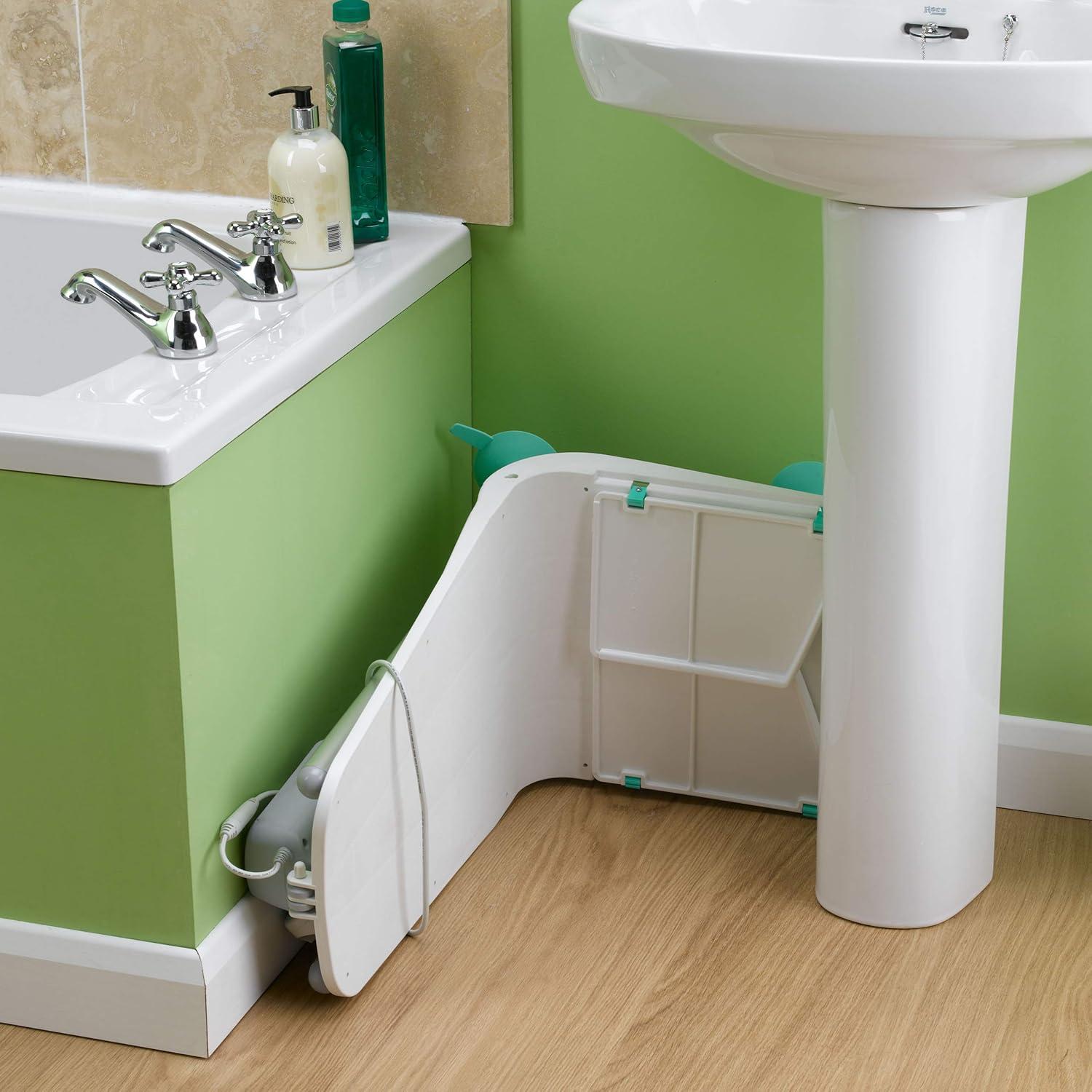 Lumex White Foldable Battery-Powered Bath Lift with Remote Control