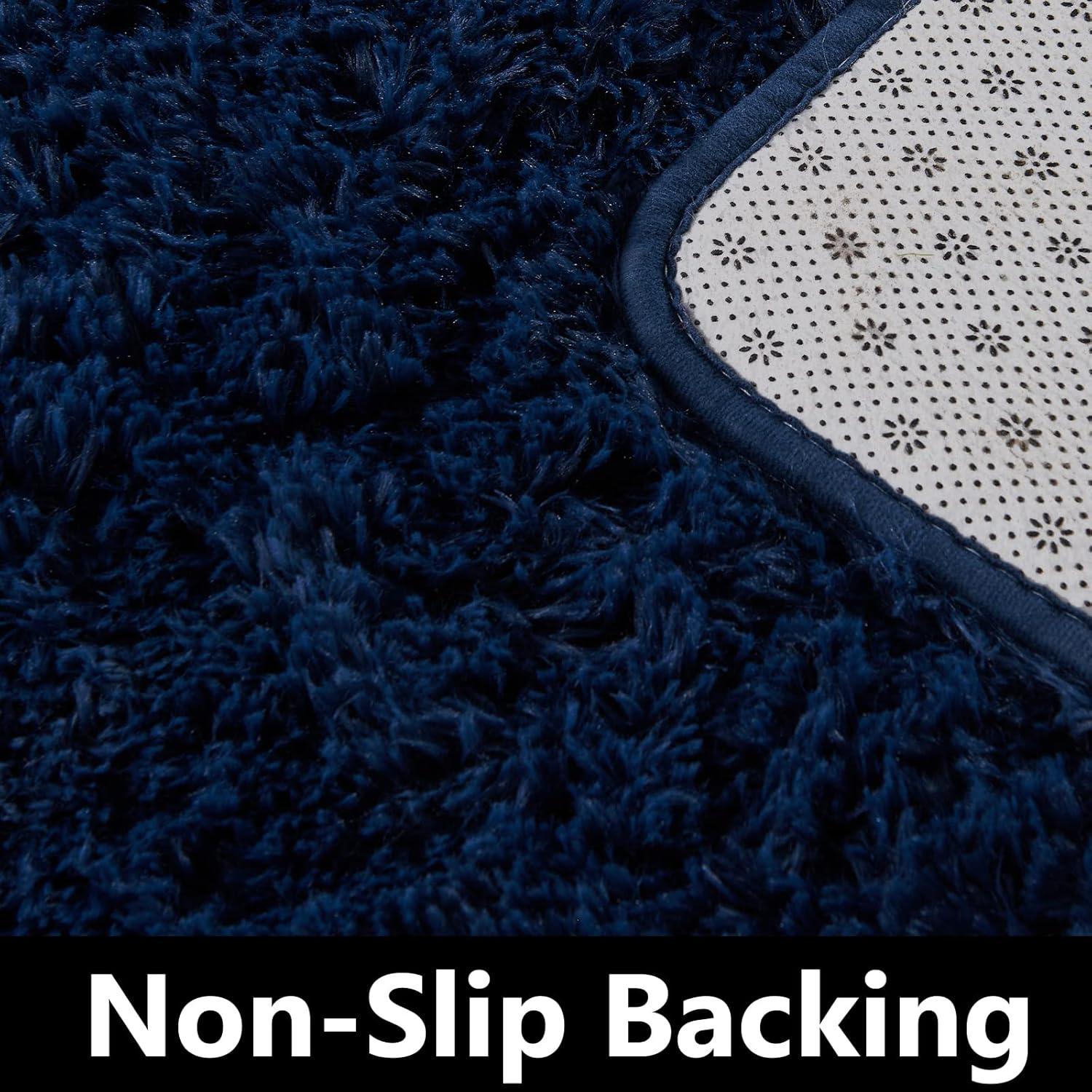 Lochas Soft Fluffy Rug Modern Accent Carpet Shaggy Area Rugs for Bedroom Indoor Living Room Home Decor,8'X10',Navy Blue