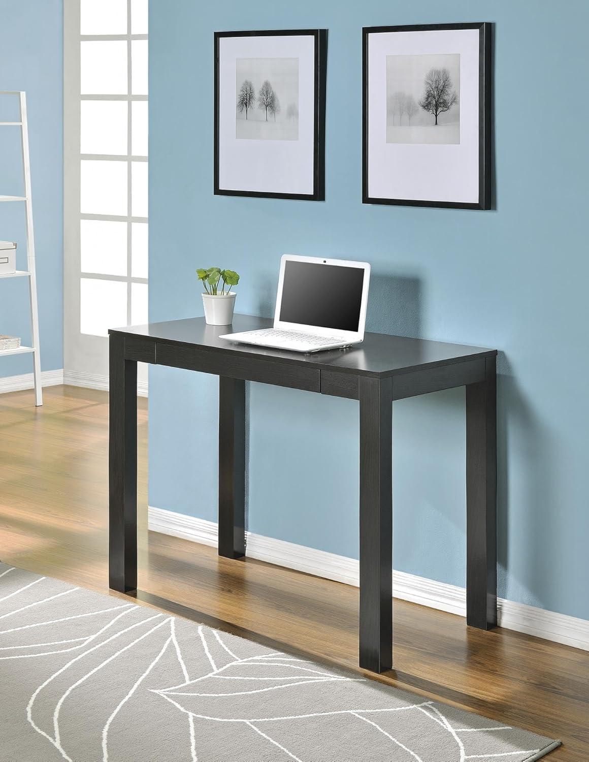 Espresso Rectangular Parsons Desk with Drawer