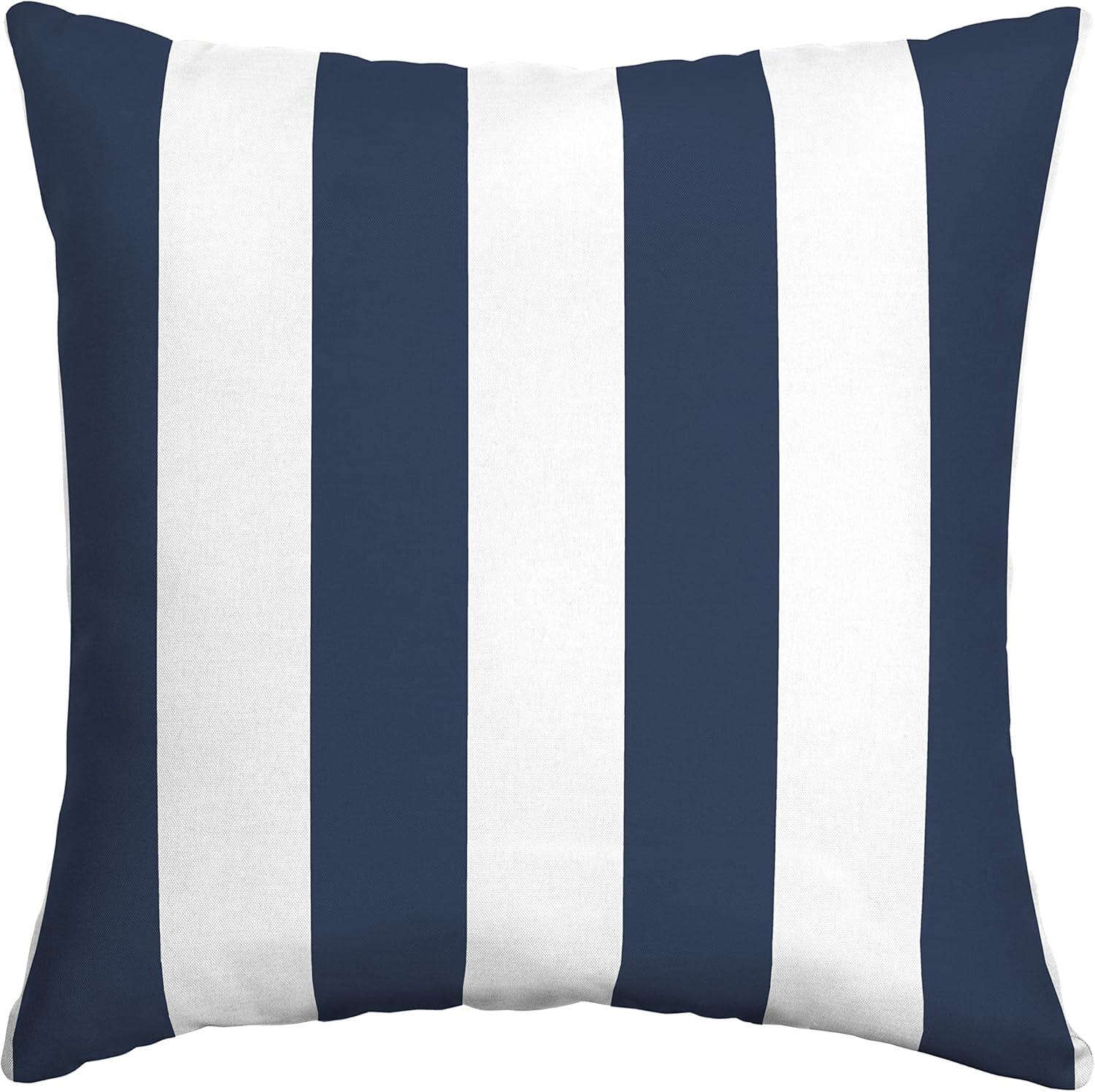 Arden Selections Essentials Outdoor Pillow 16 x 16, Sapphire Blue Cabana Stripe