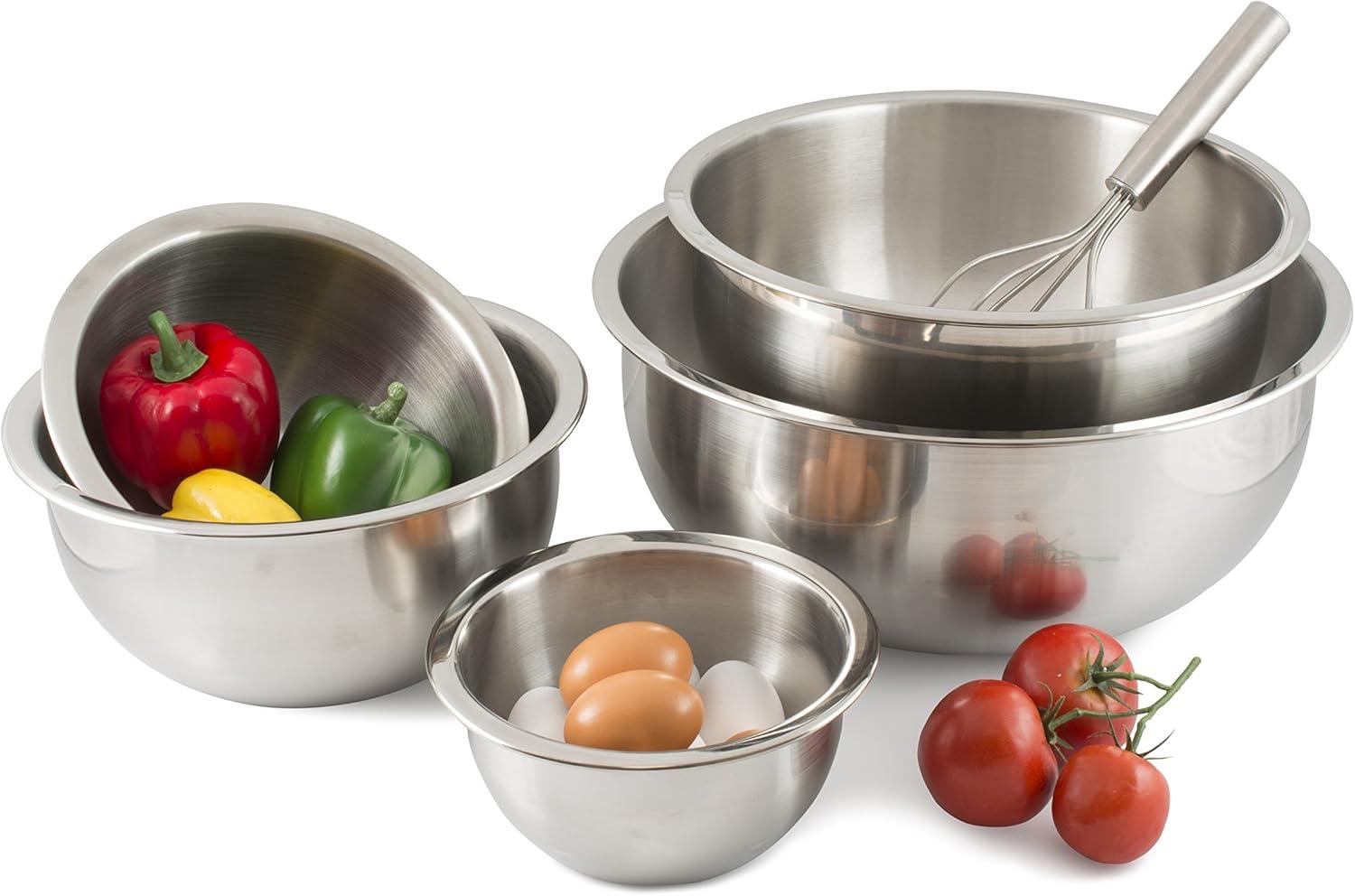 2-Quart Heavyweight Stainless Steel Mixing Bowl with Reinforced Rim