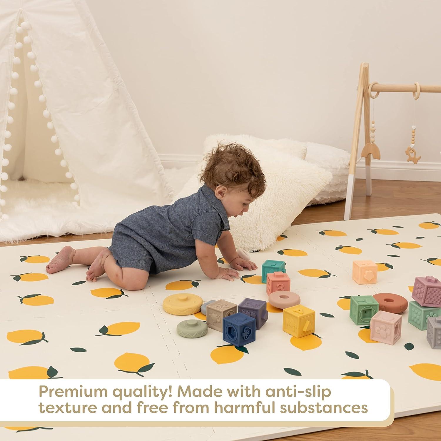 CHILDLIKE BEHAVIOR Baby Play Mat with Interlocking Floor Tiles