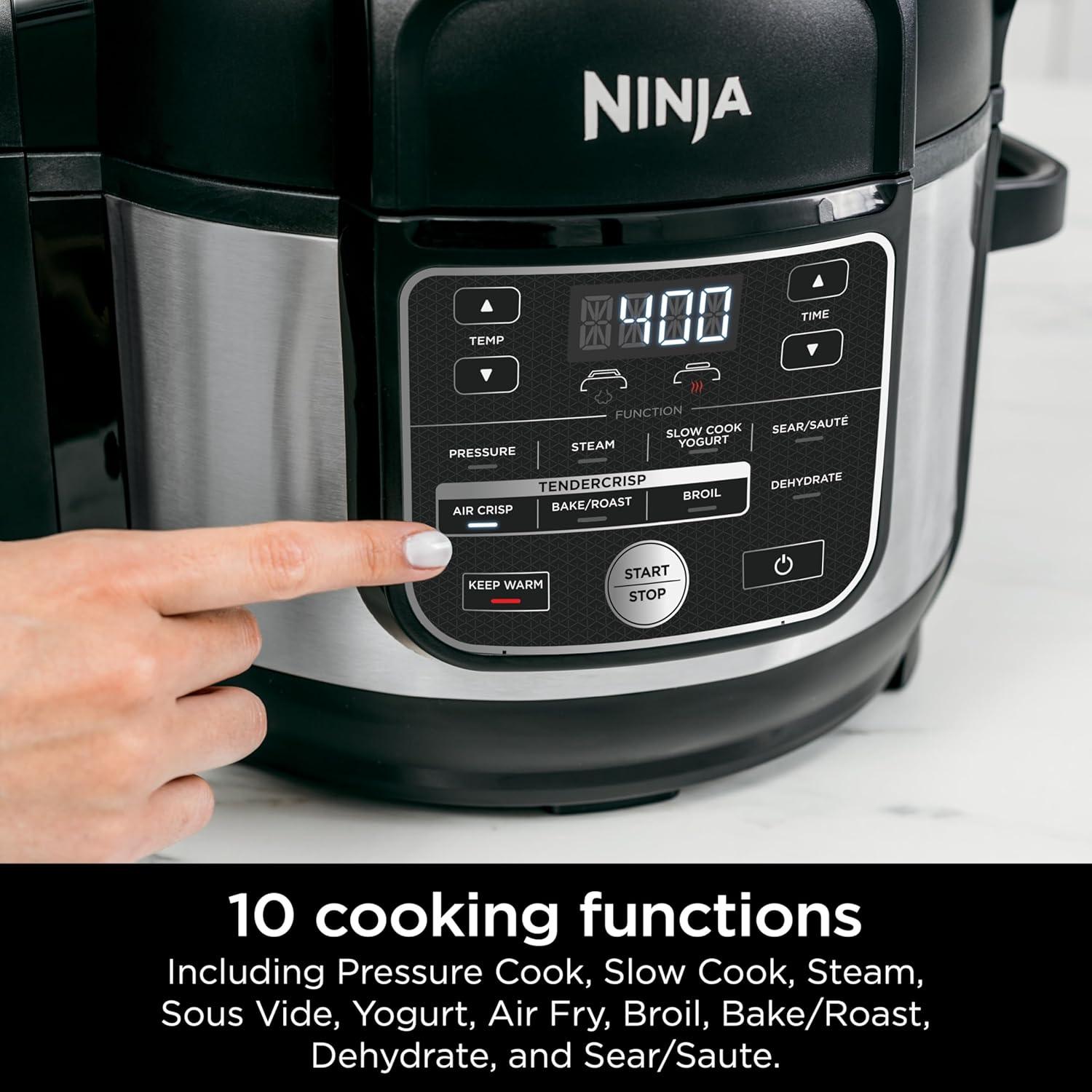 Ninja® Foodi® 10-in-1 6.5-Quart Pro Pressure Cooker Air Fryer Multicooker, Stainless, OS300