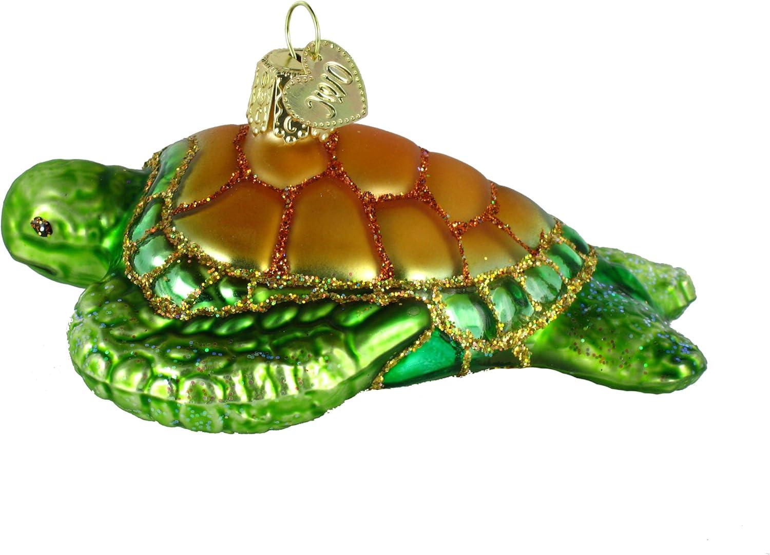 Ancient Voyager Green Sea Turtle 6" Glass Ornament