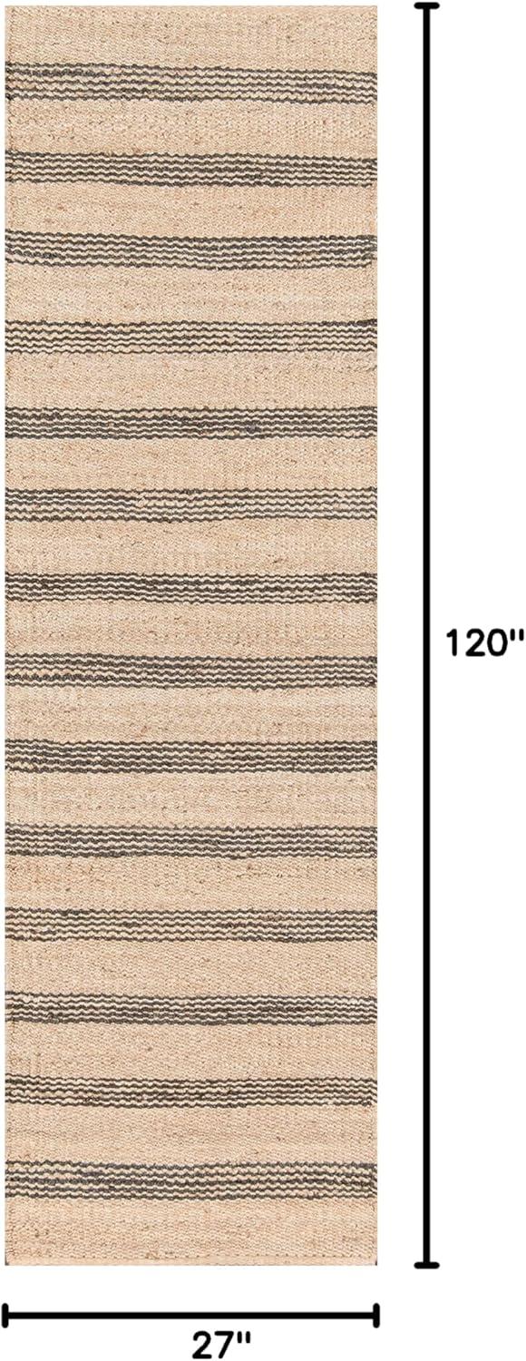 Novogratz by Momeni Montauk Lighthouse Hand Woven JuteCharcoal Runner 2'3" X 10'