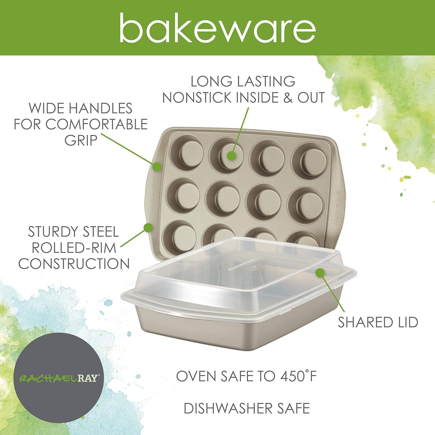 Rachael Ray Nonstick Bakeware / Baking Pans Set, 3 Piece