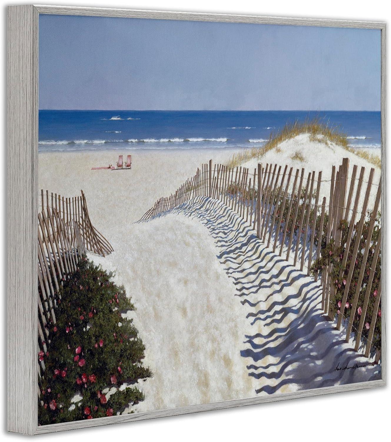 Fenced Pathway to Beach Landscape Canvas Print