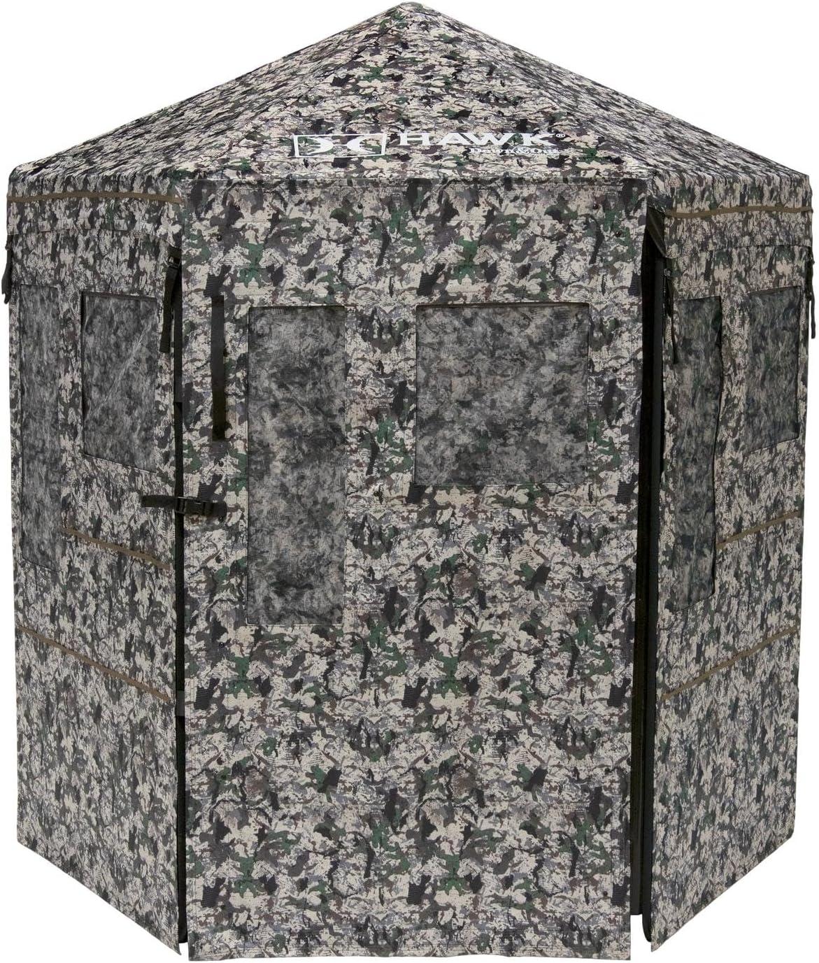 Durable Camo Concealing Ground Hunting Blind with Magnetic Closures