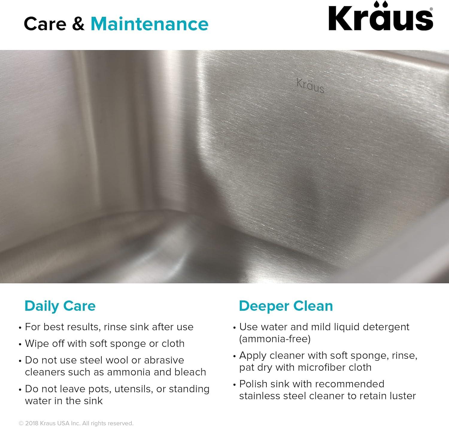 Kraus 23-Inch Satin Stainless Steel Undermount Single Bowl Kitchen Sink