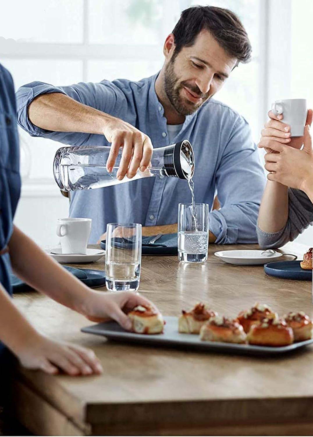 Clear Glass Carafe with Stainless Steel Infuser and Ice Chamber