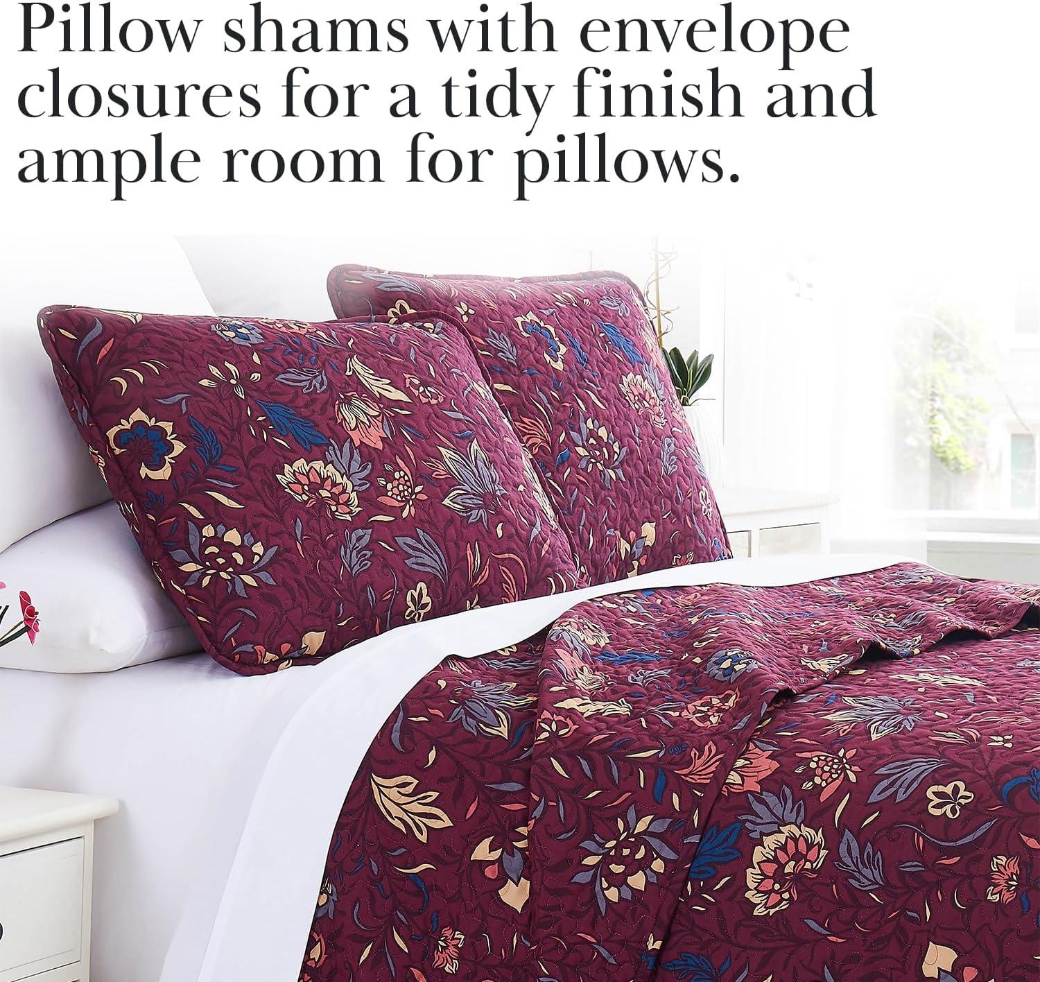 Southshore Fine Living Oversized Khari Lightweight 3-Piece Quilt Set Rust Full / Queen