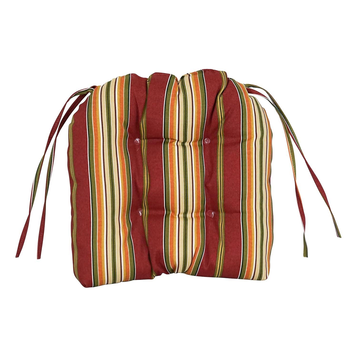 Blazing Needles, 16-inch Spun Polyester Patterned Outdoor U-shaped Tufted Chair Cushions (Set of 6)