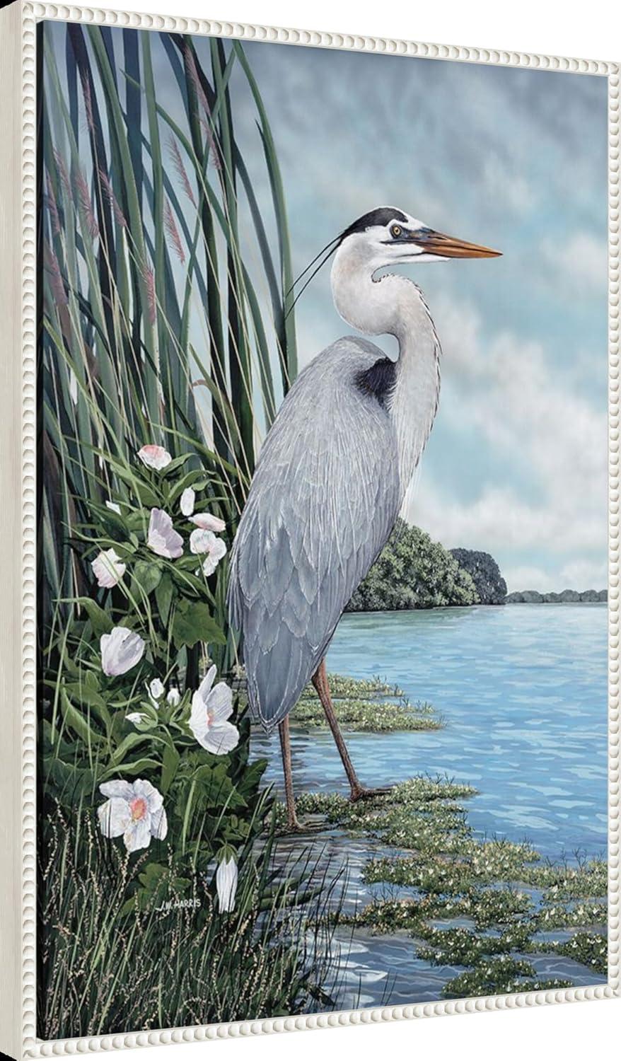 Amanti Art Great Blue Heron by James Harris Canvas Wall Art Print Framed 23 x 33-in.