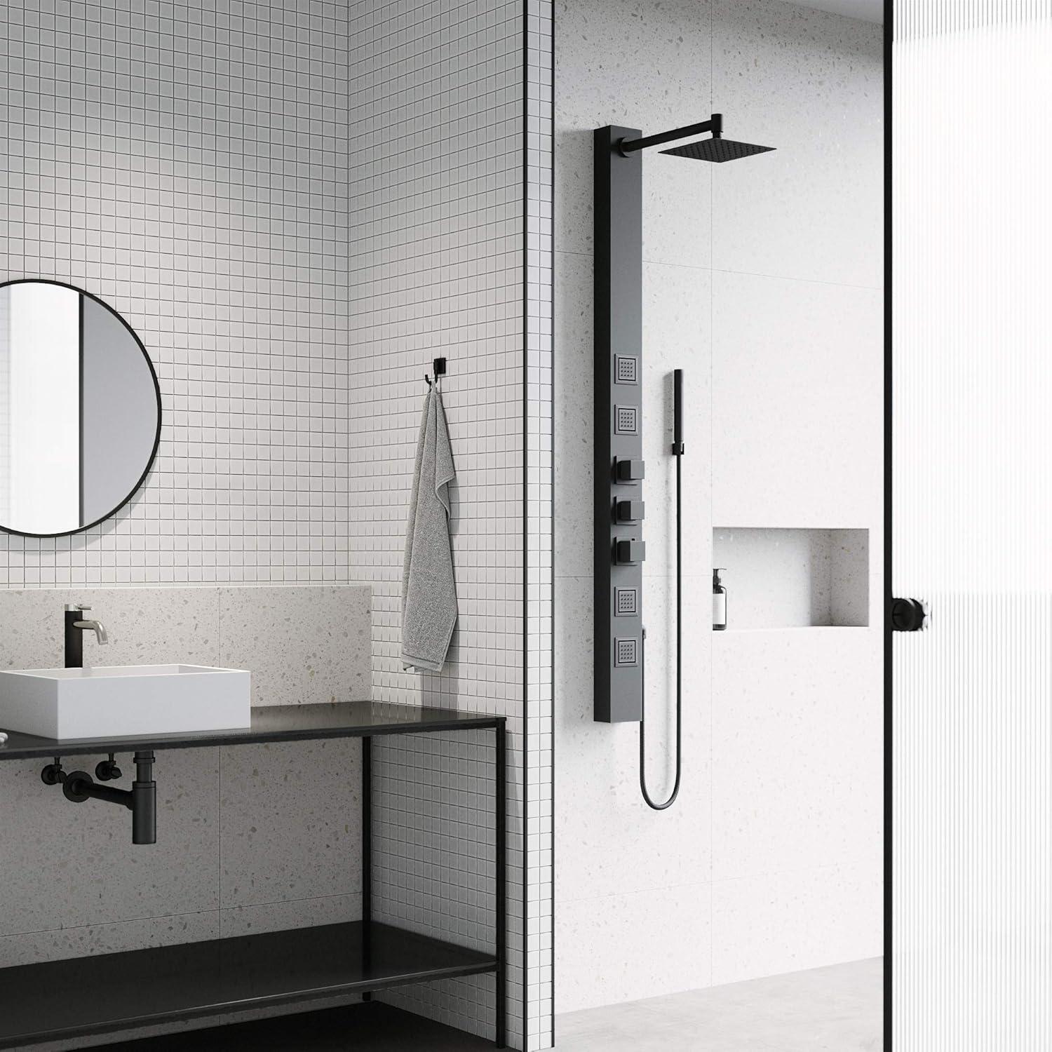 Sutton 58" H X 4" W EZDivert™ 4-Jet Shower System with Hand Shower Wand and Adjustable Shower Head